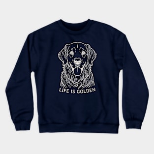 Vintage Golden Retriever Tee -  Life is Golden Design for Dog Fans with distressed texture Crewneck Sweatshirt